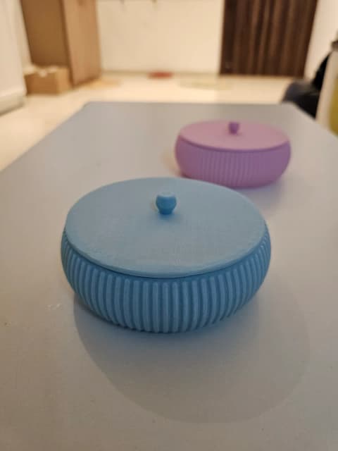 Ribbed Jewellery Box 3D Printed Accessory