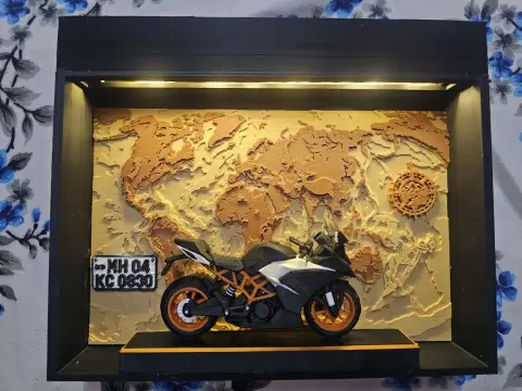 Custom KTM Bike Shadow Box Frame | Backlit Motorcycle Diorama