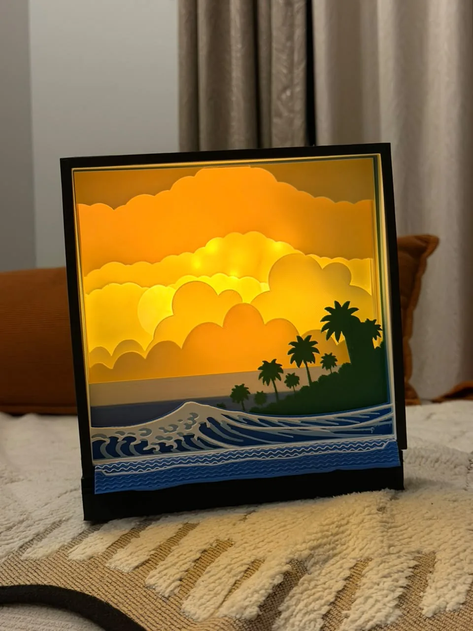 Sunset Beach Shadow Box Lamp